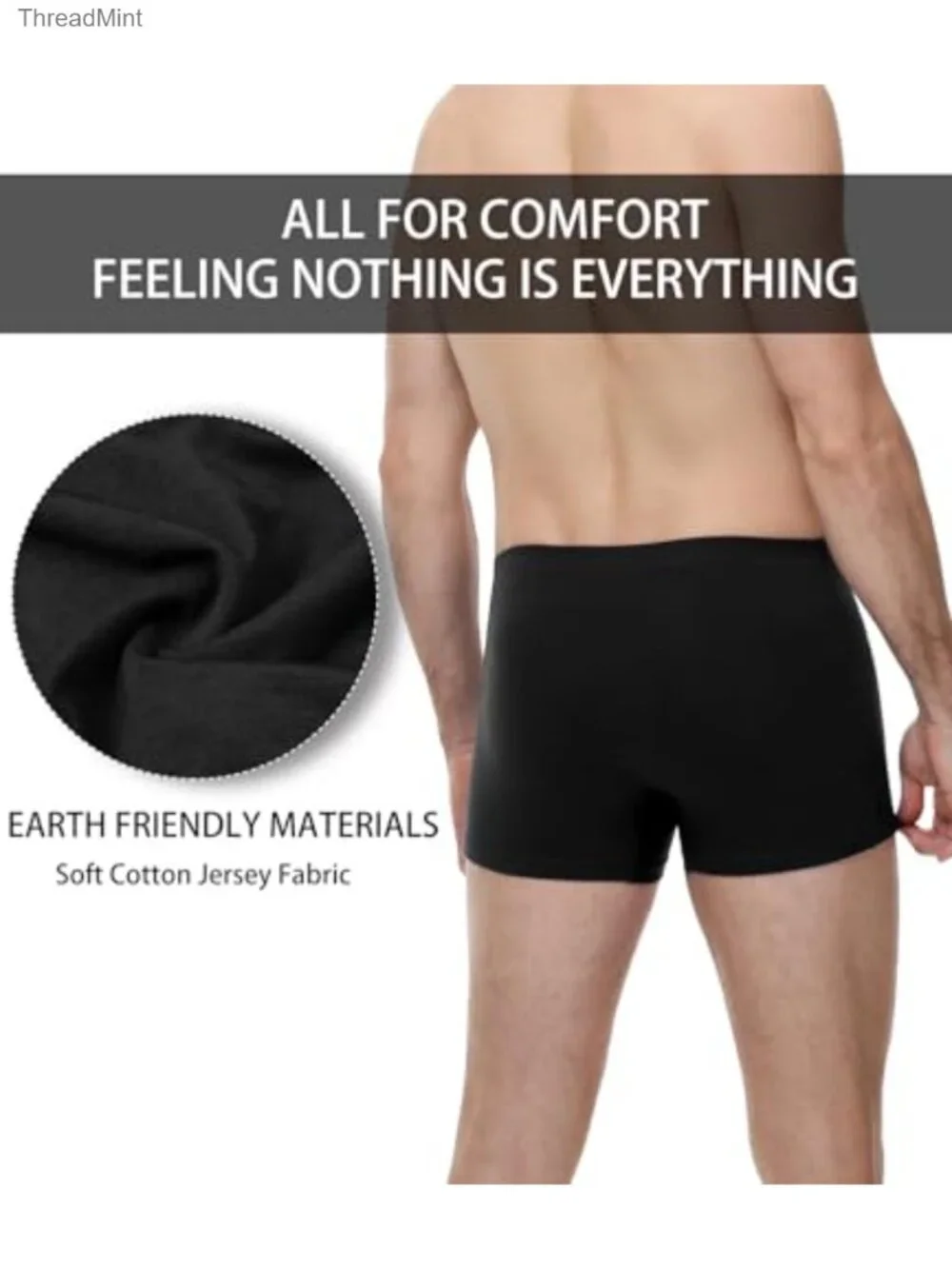 Men's Cotton Trunks Underwear Short Leg Boxer Briefs 4 Pack No Fly